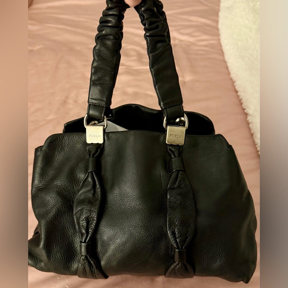 Furla Leather Logo Ribbon Hand Tote Bag - Picture 5 of 16